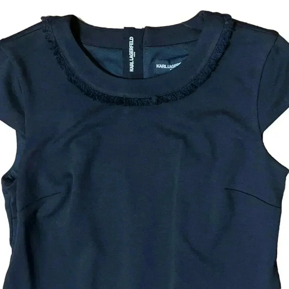 NEW Karl Lagerfeld Paris Ongoing Little Black Tweed Dress Sz 4 - Picture 3 of 10